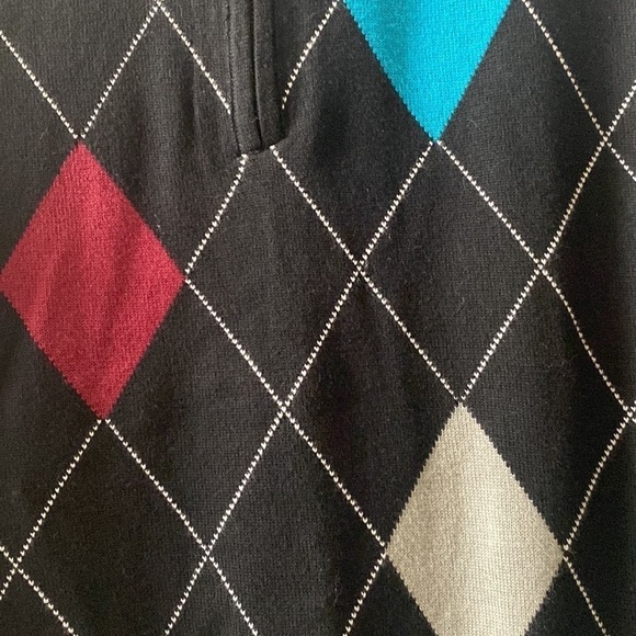 Greg Norman Men's Argyle Quarter Zip Long Sleeve Golf Modal Fabric Sweater - Picture 3 of 8